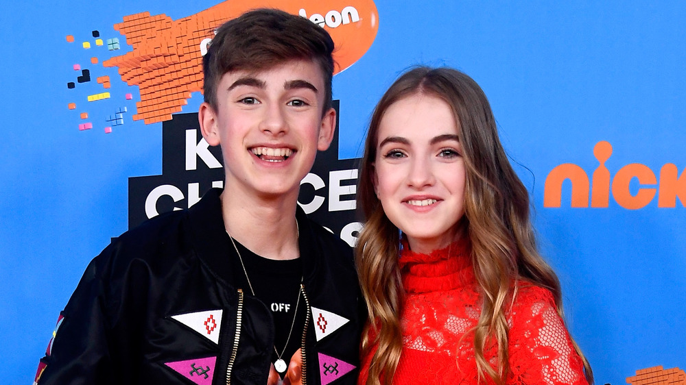 Johnny Orlando and Lauren Orlando smiling at the 2018 Kids' Choice Awards