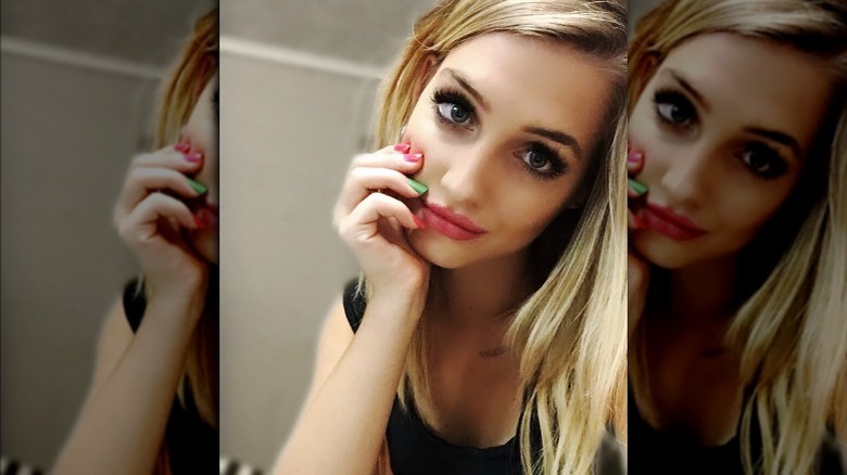Moriah Plath, looking contemplative, selfie