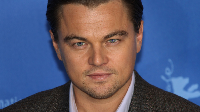 Leonardo DiCaprio looking straight ahead