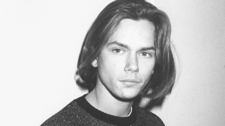 River Phoenix in black and white