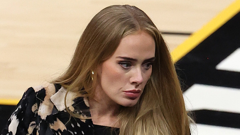 Adele at a basketball game