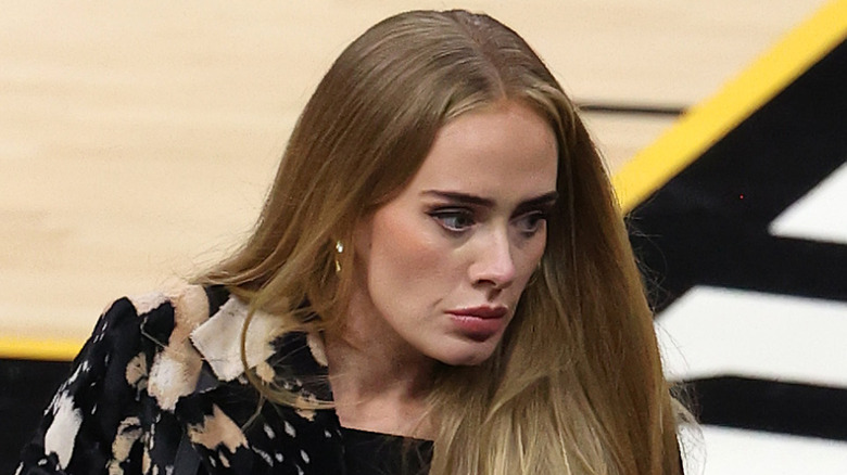 Adele at a basketball game