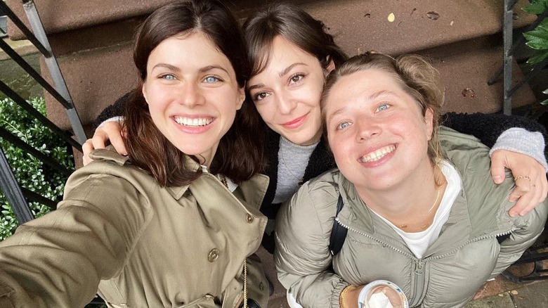 Alexandra Daddario selfie with besties