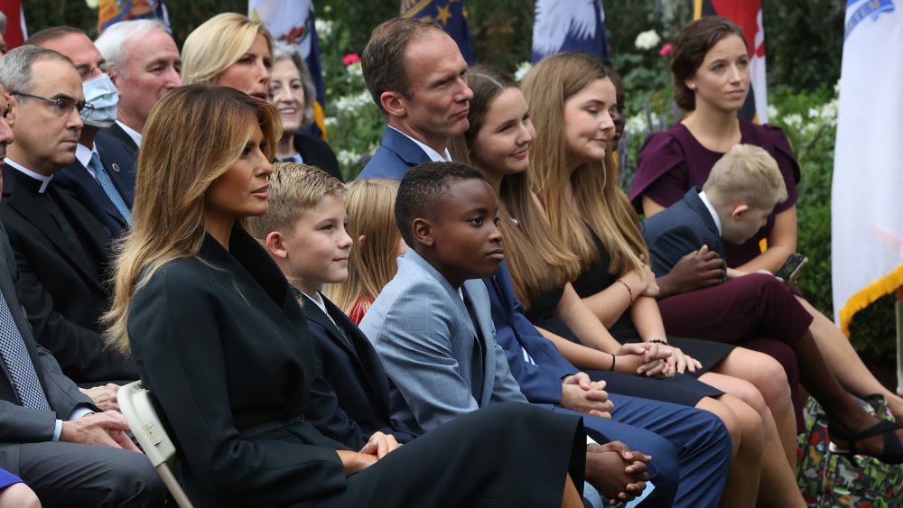 Barrett family seated with Melania Trump