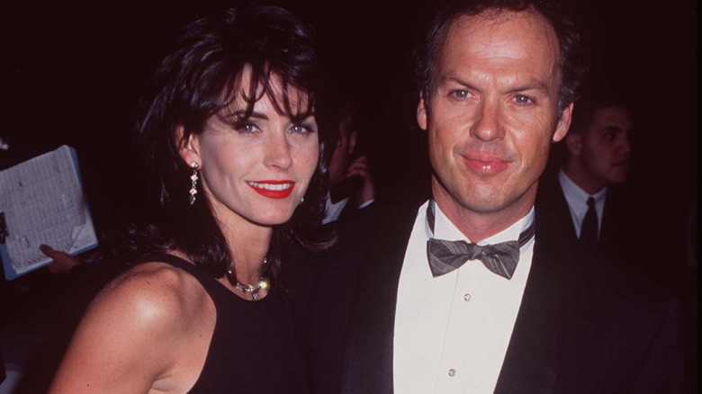 Courteney Cox and Michael Keaton posing