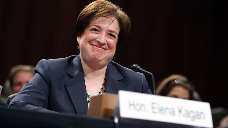 Elena Kagan smiling at hearing