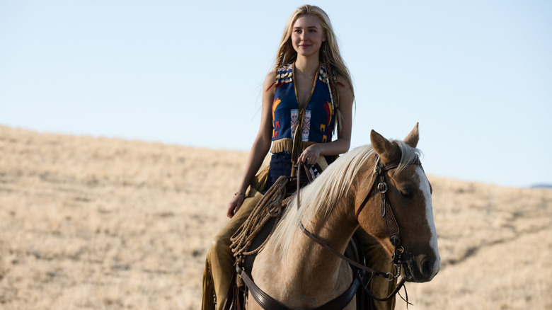 Isabel May on horseback