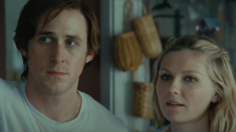 Ryan Gosling, Kirsten Dunst looking worried