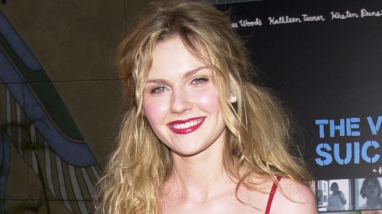 Kirsten Dunst wearing red dress