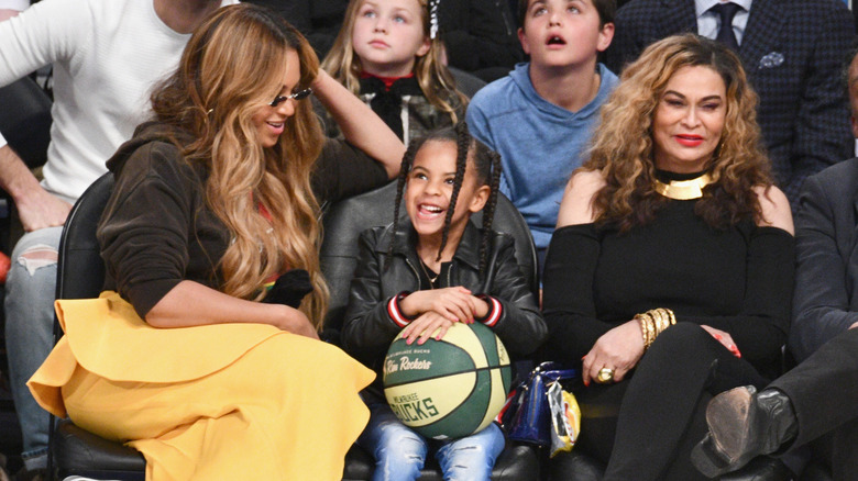 Tina, Beyonce and Blue at NBA game