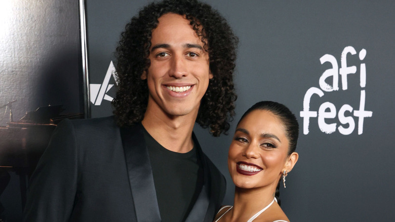 Vanessa Hudgens and Cole Tucker, smiling