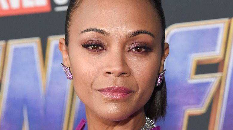 Zoe Saldaña at a Marvel event