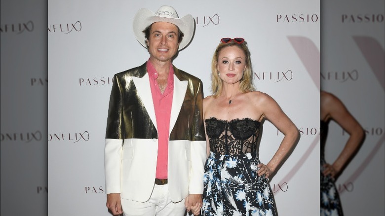Kimbal Musk and Christiana Musk on a red carpet
