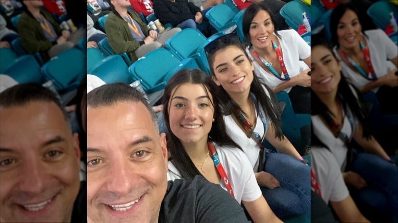 D'Amelio family smiling at the Super Bowl