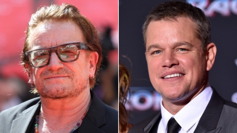 Bono and Matt Damon split image