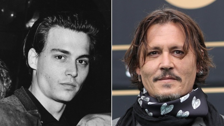 Young and old Johnny Depp image split