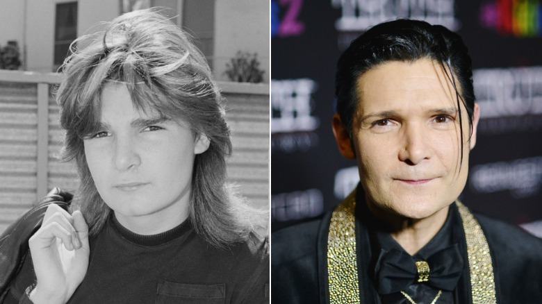 Young and old Corey Feldman image split