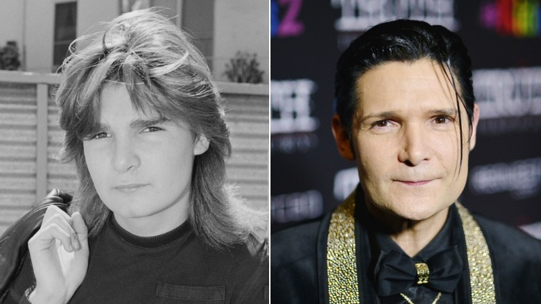 Young and old Corey Feldman image split