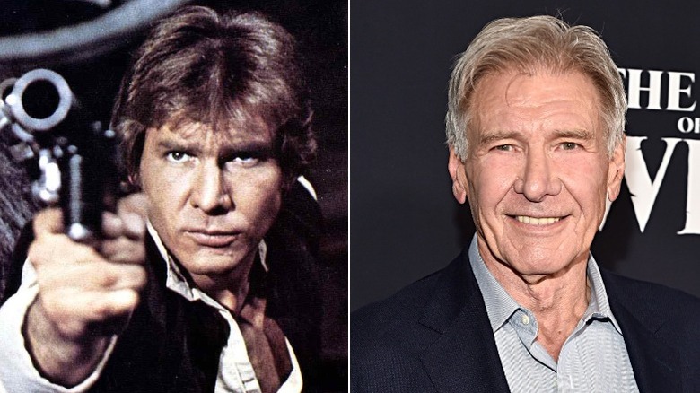 Young and old Harrison Ford image split