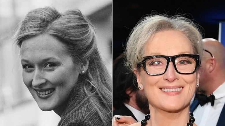 Young and old Meryl Streep image split