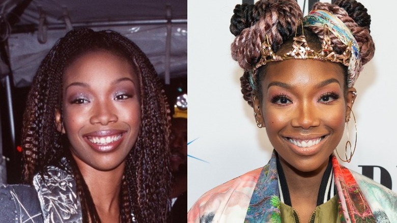 Brandy Norwood smiling, then and now