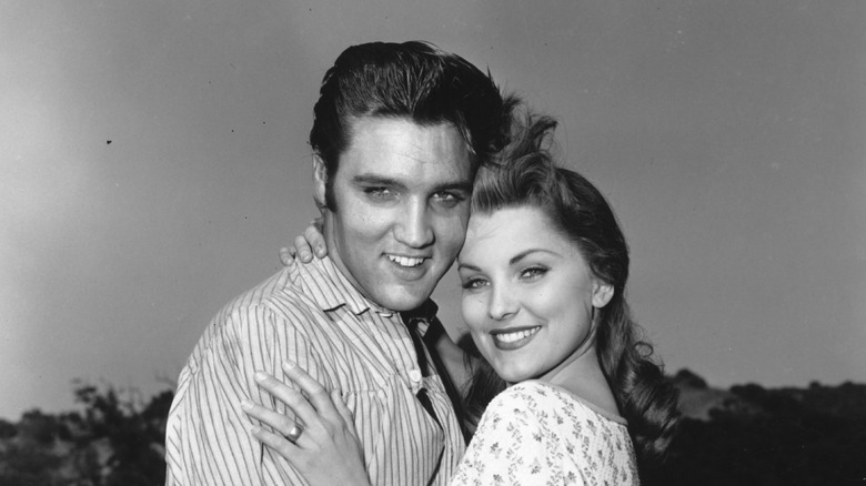 Elvis Presley and Debra Paget on the set of Love Me Tender
