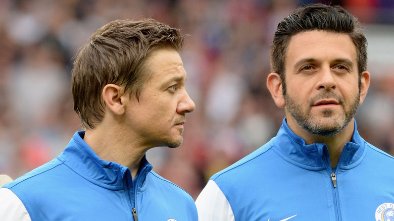 Jeremy Renner and Adam Richman at Soccer Aid 2014