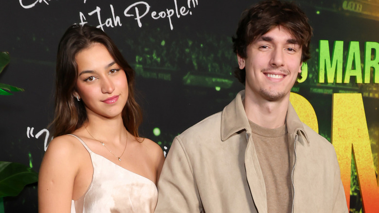 Mikaela Lafuente and Bryce Hall at Los Angeles Premiere of "Bob Marley: One Love"
