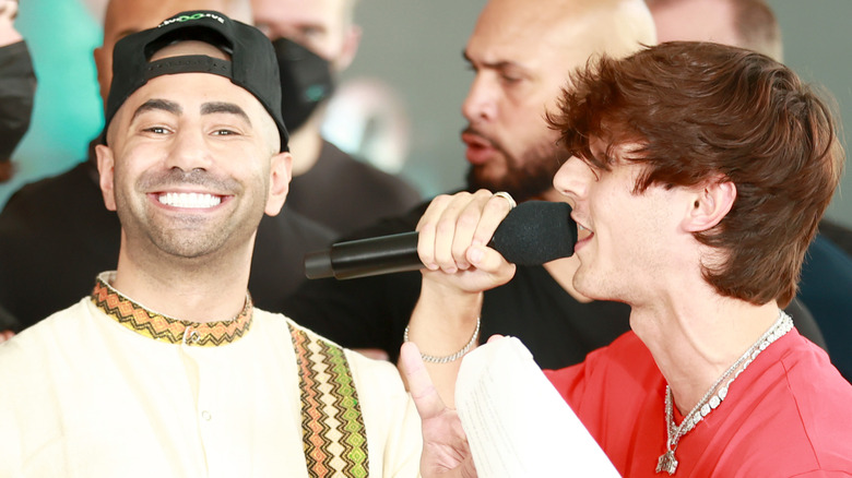 Fousey and Bryce Hall at LiveXLive & Social Gloves: Battle of the Platforms Press Conference