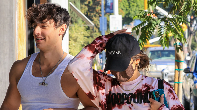 Bryce Hall and Addison Rae at California's Dog Pound gym