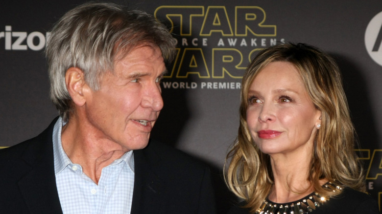 Harrison Ford and Calista Flockhart at a Star Wars event