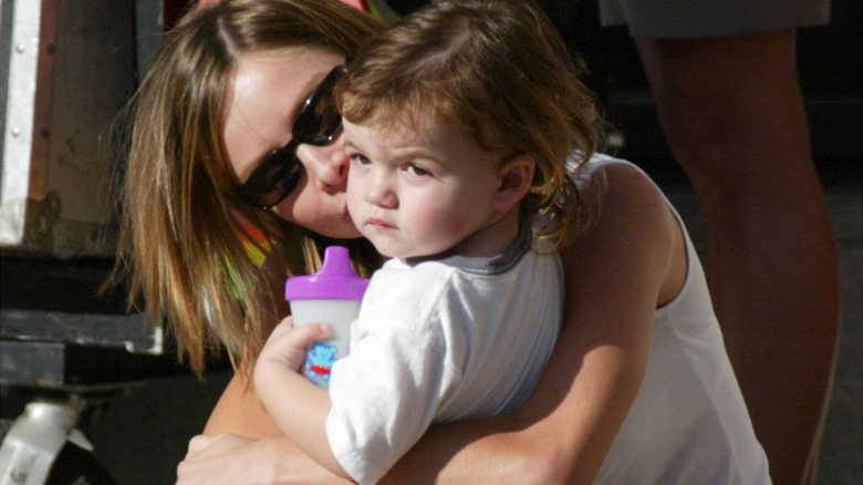 Calista Flockhart kisses son, Liam