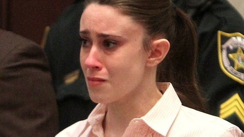 Casey Anthony looking upset