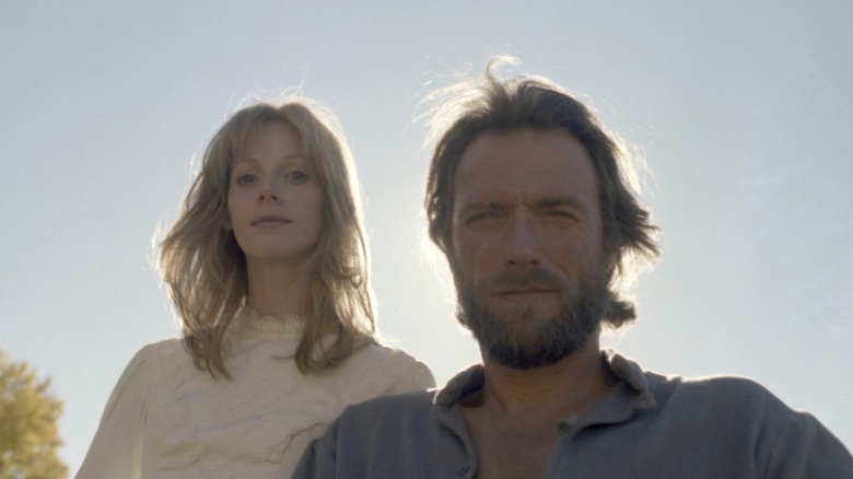 Clint Eastwood and Sondra Locke on the set of The Outlaw Josey Wales