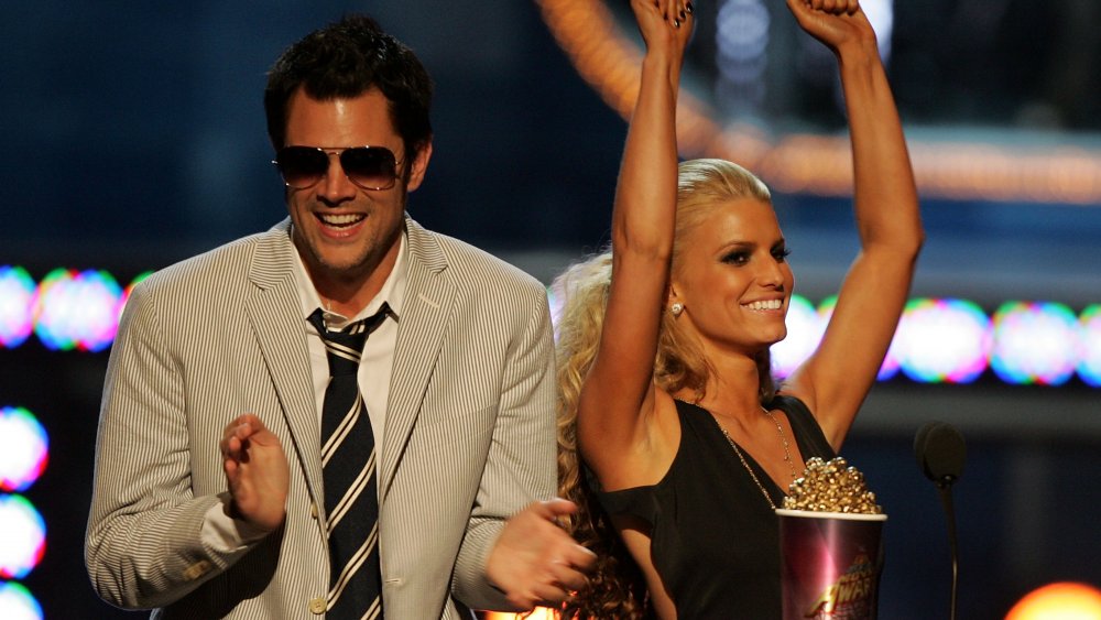 Johnny Knoxville and Jessica Simpson at MTV Movie Awards