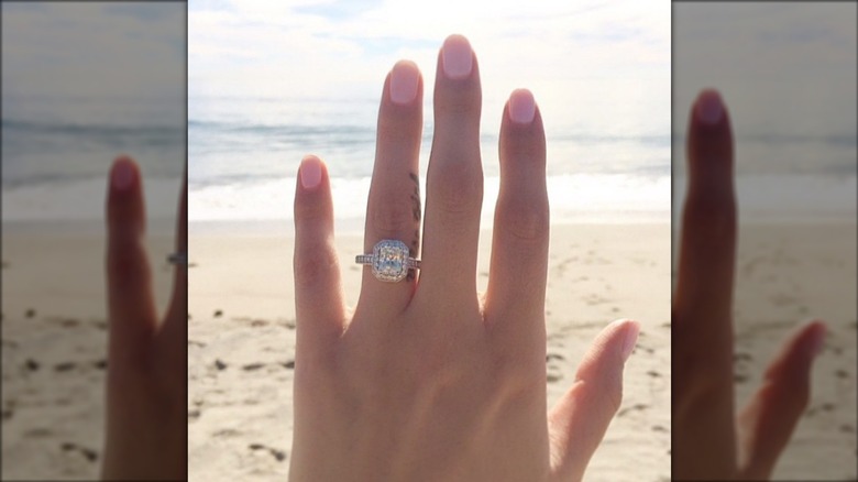 Birgen Hartman showing off engagement ring