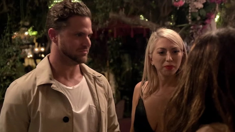 Patrick Meagher and Stassie Schroeder talking to Lisa Vanderpump