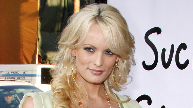 Stormy Daniels with curled hair