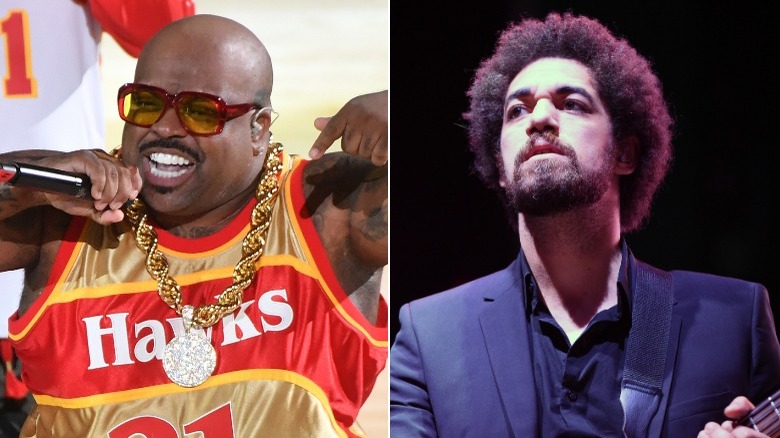 CeeLo Green singing, Danger Mouse playing bass
