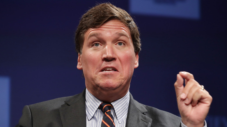 Tucker Carlson speaking in 2019