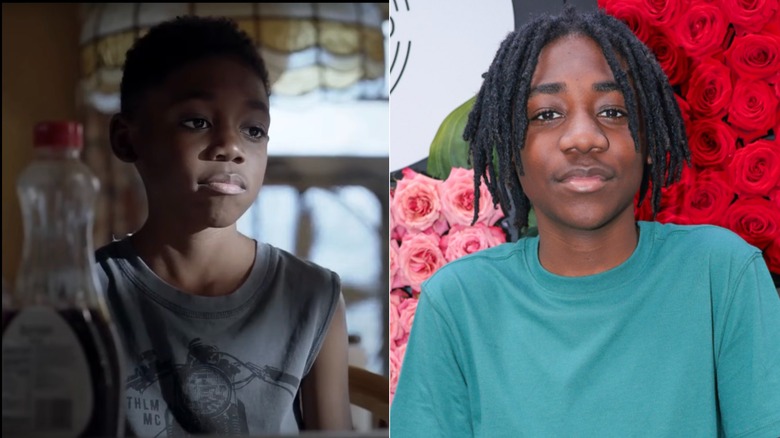 Split image of Christian Isaiah in season 8 of Shameless and in 2025