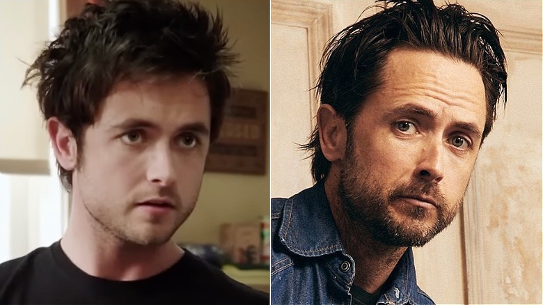 Split image of Justin Chatwin in Season 1 of Shameless and posing in 2025
