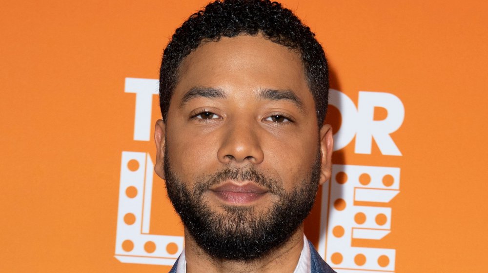 Jussie Smollett with a serious expression at Trevor Live