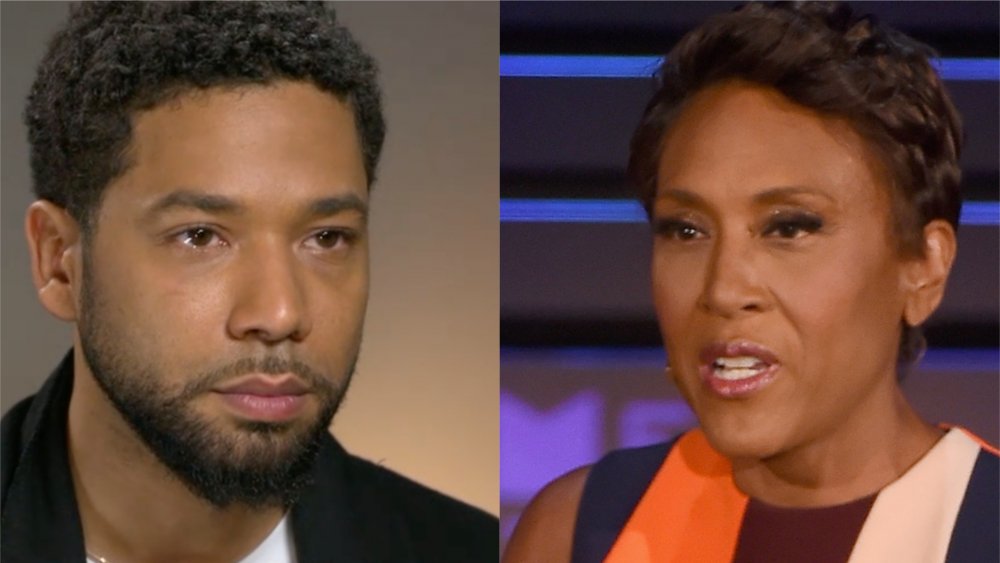 Split image of Jussie Smollett, Robin Roberts