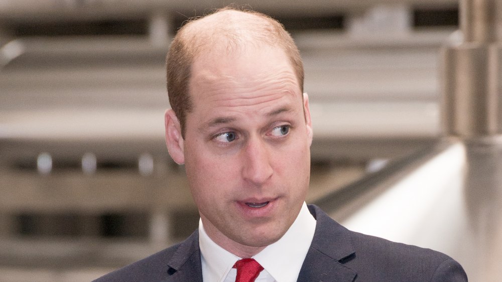 Prince William speaking while glancing off to the side