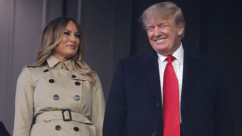 Donald and Melania Trump laughing