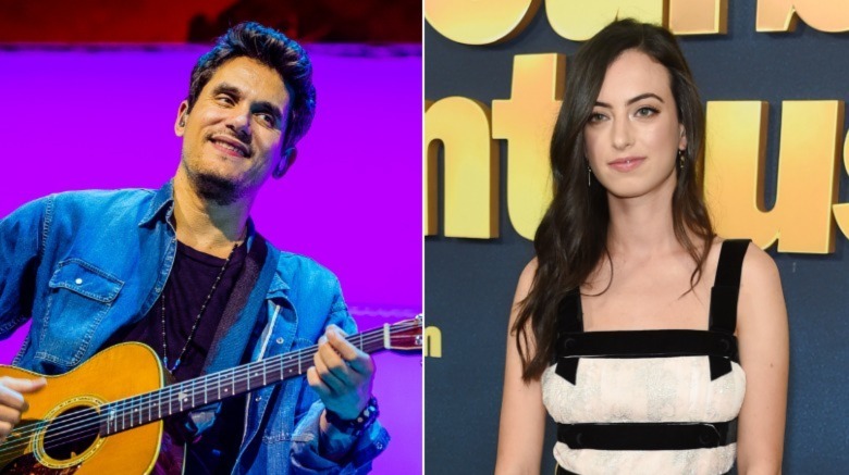 John Mayer performing in 2019 and Cazzie David