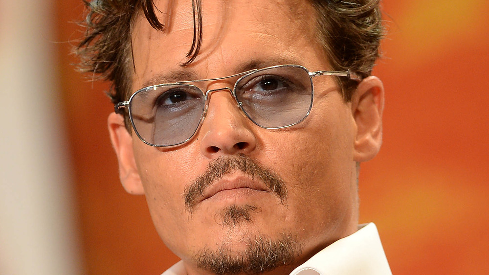 Johnny Depp looking serious