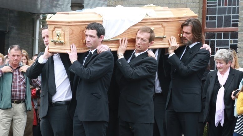 Jim Carrey at Cathriona White's funeral