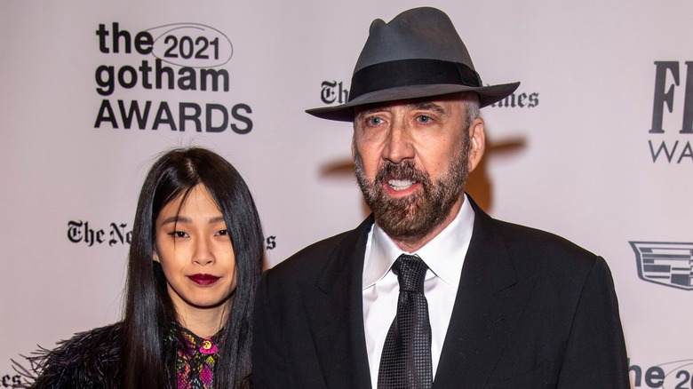 Nicolas Cage and Riko Shibata on red carpet